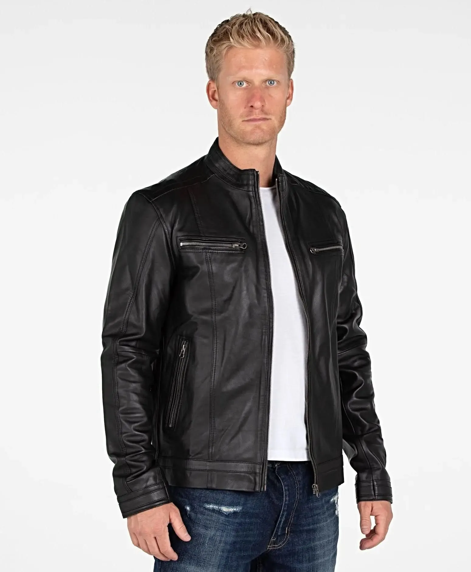 Wilson Men's Luxury Lambskin Leather Jacket - Timeless Elegance and Comfort